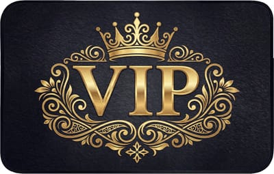 Badmat 80x50 cm - Antislip - VIP - Kroon - Goud - Badmatten voor badkamer - Badkamermat - Douchemat - Badkamer mat
