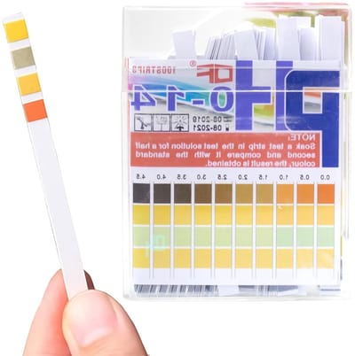 pH teststrips 100 stuks, zuur-basis testpapier voor water, aquarium, urine en laboratoriumgebruik, meetbereik pH 0-14