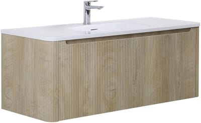Badplaats Badkamermeubel Set Tundra 120 x 48 cm – Licht Eiken – Badmeubel met Wastafel