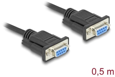 Delock Serial Cable RS-232 D-Sub9 female to female with narrow plug housing 0.5 m