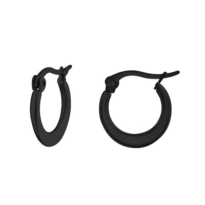 Montebello Oorbellen Orpea Black - 316L Staal PVD - ∅15mm - 1,5mm