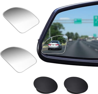 SnelShoppen - 2 Stuks Blind Spot Spiegel HD Glas Convex Lens Frameless Verstelbaar voor Auto, Truck, SUV - Veiligheid op de Weg