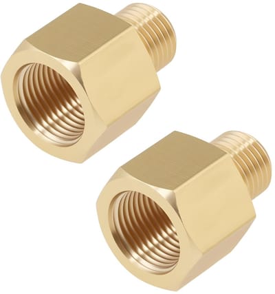 Allecto - Brass Union Adapter - Aansluiting - M10x1.0 naar M12x1.0 - 2 Stuks - Hoogwaardige kwaliteit - Geschikt voor diverse toepassingen - Betrou...