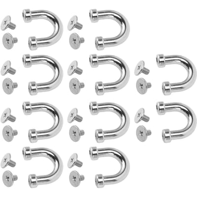 Lot de 10 Boucles Connecteurs Anneaux en D Métalliques Pont en Arche pour Portefeuilles Colliers Sacs Artisanat du Cuir Couleur Argent