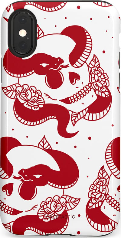 Casetastic Hoesje Geschikt voor Apple iPhone X/Xs - Stijlvolle Beschermende Duo-layer Case - Beet van de nacht