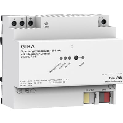 Gira Knx Voeding 1280Ma Met Geïntegreerde Spoel - 213800