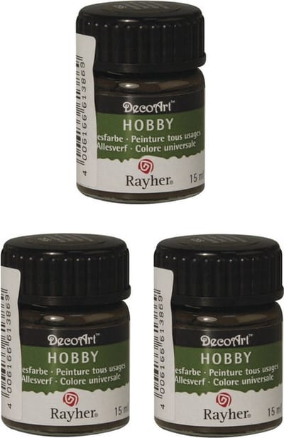 Rayher Acrylverf - 3x - bruin - 15 ML - te verdunnen - alle ondergronden - hobby