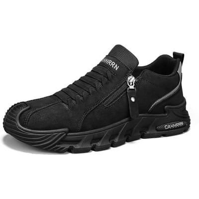 Herenschoenen lente nieuwe ademende sport casual schoenen heren lichtgewicht zachte zool hardlopen outdoor bergschoenen 39 black