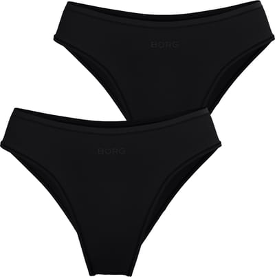 Björn Borg dames Soft Touch Cheeky Briefs - slip middelhoge taille (2-pack) - zwart - zwart