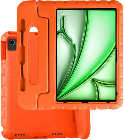 Hoesje Geschikt voor Apple iPad Air M3/M4 (2025/2026) - 13 inch - Kinderhoes Shockproof Bumper - Kidsproof Case - Tablet Hoes - Kinder Hoes Cover - Oranje
