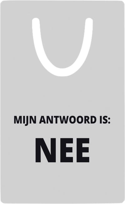 Hacebo® - mijn antwoord is nee metalen boekenlegger - Collega - cadeau collega - cadeau - kantoorhumor - grappige cadeau Bladwijzer boekenleggers - 7.6 cm x 5cm
