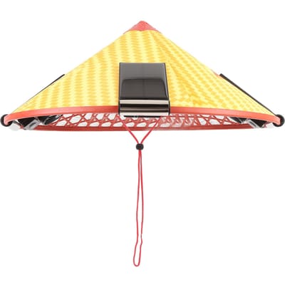 Chapeau Ventilateur Solaire Conique Rechargeable par USB Casquette Rafraîchissante Pare-Soleil pour l'Été Assainissement Agriculture Thé beige