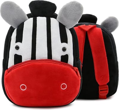 BoefieBoef Zebra peuter / kleuter rugtas - Dieren kinder rugzak - jongens en meisjes - 6 liter - 0 tot 4 jaar oud - dierentas - peuterspeelzaal - opvang - gymtas - speelzaal - bso - baby backpack - schooltas - dier - wit zwart - animal