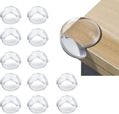 12 Stuks Hoekbeschermers Tafel - Tafelhoek Beschermers - Hoekbescherming - Stootranden - Randbeschermer - Tafelbuffer Beschermhoeken - Bolvormig Ontwerp - Voor De Scherpe Hoeken Van Houten, Metalen, Marmeren of Glazen Meubels