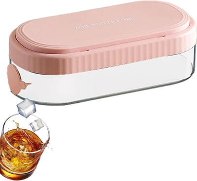 IJsblokjeshouder met deksel - IJsblokjesmaker bakje - Dranken Koelen - Moeiteloos Losmaken - 18 Stuks - Roze