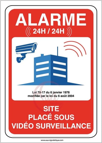 Waarschuwingssticker Camera Bewaking 24/7 - Robuust Vinyl 75x105mm