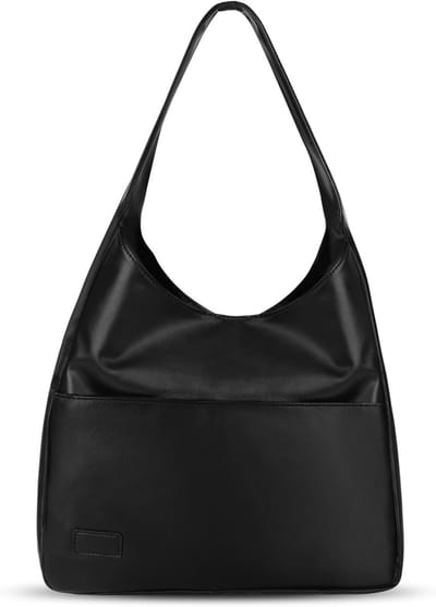 Stijlvolle vintage schoudertas van PU leer voor dames, ruime hobo tas, retro onderarm handtas in zwart