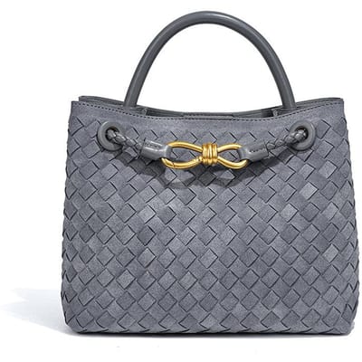 Geweven Dames Tas, Matte Suède Crossbody Tas, Retro Handtas, Commuting Single-shoulder Tas met Grote Capaciteit gray