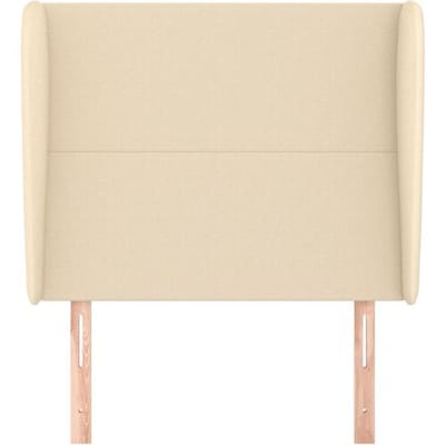 vidaXL - Hoofdbord - met - randen - 83x23x118/128 - cm - stof - crèmekleurig