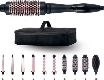 PERFECT BEAUTY 10-IN-1 VERWISSELBARE THERMISCHE BORSTEL EN TANGENSET