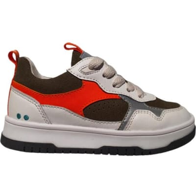 BunniesJR 225492-600 Jongens Lage Sneakers - Oranje/Wit/Groen - Leer - Veters
