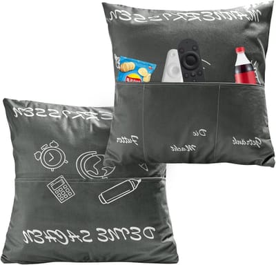 Cushion met 3 Pocket Kussensloop voor Bier - Decoratief Kussen 45 x 45 cm voor Verjaardag, Vaderdag en Kerst - Leuk Cadeau voor Mannen