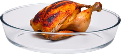 Alpina Ovenschaal van borosilicaat glas - ovaal - 2.4 Liter - 30 x 21 x 6 cm - serveerschaal
