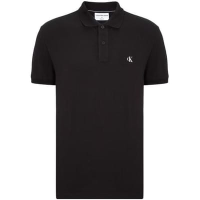 Calvin Klein Effen Kleur Logo Poloshirt Heren tops Zwart J322253-BEH M white
