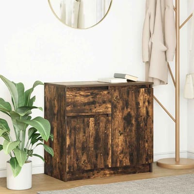 vidaXL - Dressoir - met - lade - 71x35x65 - cm - spaanplaat - gerookt - eikenkleurig