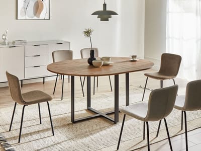 ALEXANDRINA - Uitschuifbare eettafel - Bruin - 120/160 x 120 cm - MDF