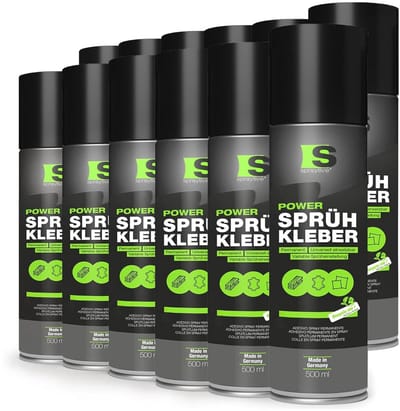 Krachtige Spuitlijm 12 x 500 ml - Sterk en Snel Droog voor Textiel, Schuim, Leer en Meer