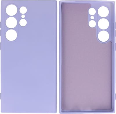 Hoesje Geschikt voor Samsung Galaxy S24 Ultra - 2.0mm Dikke Fashion Telefoonhoesje Backcover - Siliconen Hoesje - Paars