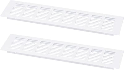 Ventilatie Rooster - Luchtinlaat Deksel - Ventilatie Binnenshuis - Antislip Groef Ontwerp - 350 x 100 mm - Wit