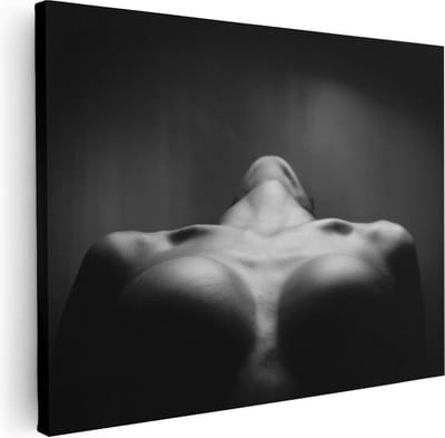 Artaza Canvas Schilderij Vrouw Naakt - 40x30 cm - Klein - Muurdecoratie Woonkamer - Wanddecoratie Sensueel - Kamer Accessoires