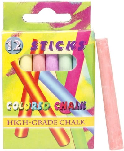 Schoolbord krijtjes - 12x - gekleurd - 7,5 cm - schoolkrijtjes - speelgoed - Hobby/kantoorartikelen - Schoolartikelen