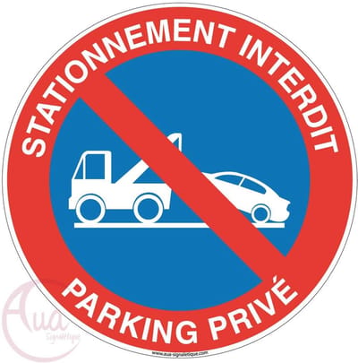 Parkeerverbod Schild Ø 200 mm van Aluminium Dibond