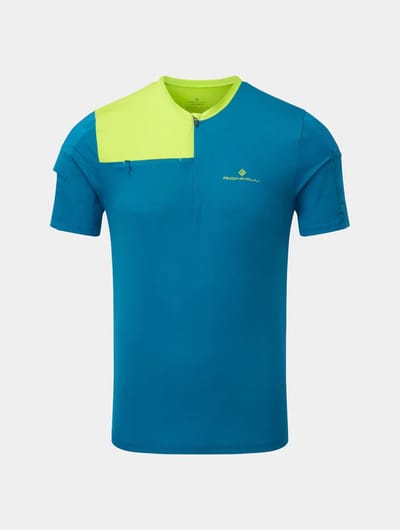 Ronhill | Tech Ultra 1/2 Zip Tee | Shortsleeve | Heren - Blue - M