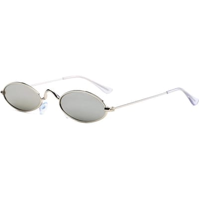 Mode Metalen Klein Montuur Zonnebril Retro Ovaal Dames Heren Bril Oceaan Plaat Grensoverschrijdend Unisex gray