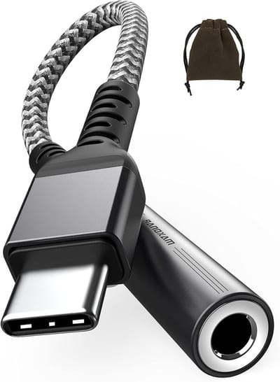 USB Type C Hoofdtelefoon Adapter - USB-C naar 3.5mm Jack Dongle voor Galaxy S21, Note 20, Pixel 6 en meer - Digitale naar Analoge Audio Converter met Hoogwaardige Geluidskwaliteit