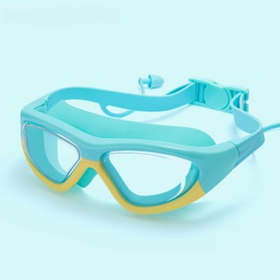 Kinderzwembril met oorkappen, breed gezichtsveld, anti-condens, UV-bescherming, volledig gezichtsmasker, comfortabel en waterdicht, geschikt voor beginners, unisex, geschikt voor jongens en meisjes van 3-12 jaar, Stijl 4