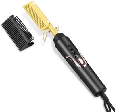 Elektrische Stijltang - Stijl Kam - Haar Stylen - 2-in-1 Functionaliteit - 1x1x1 cm - Zwart