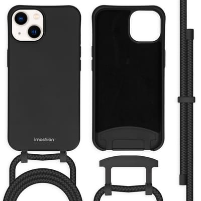 imoshion Hoesje - Geschikt voor Apple iPhone 14 - Color Backcover met afneembaar koord - Zwart