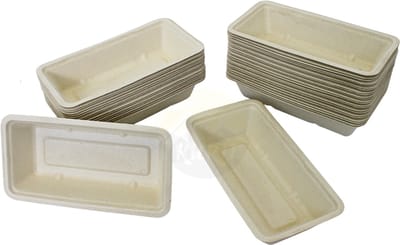 KURTT 100 stuks suikerriet snackbakjes A5 patatbakje, snackbakje, suikerriet bakje, PE gecoat en vetvrij