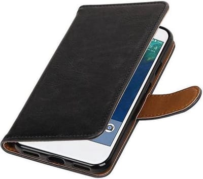 Zakelijke Book Case Telefoonhoesje Geschikt voor de Google Pixel - Portemonnee Hoesje - Pasjeshouder Wallet Case - Zwart
