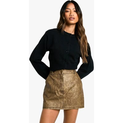 boohoo Dames Gewassen PU Micro Mini Rok | Vintage Wash | Maat: 6