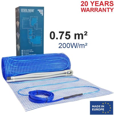Verwarmingsmat voor elektrische vloerverwarming 0,75 m², 200 W/m², 150 W, Grand Meyer