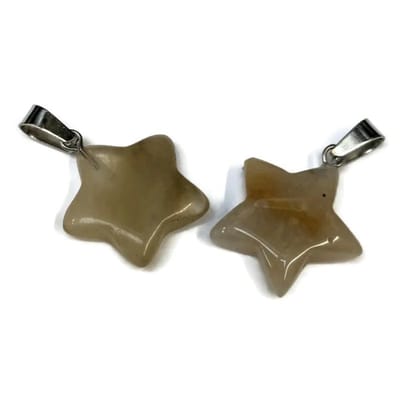 Aramat Jewels | Hangers | Gele Jade Ster Hanger natuursteen | | | |20mm | Staal | Volwassenen | Verkleurd niet