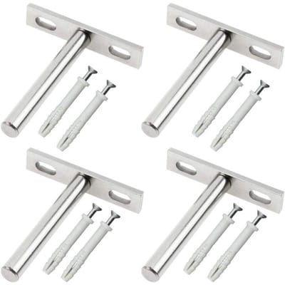 4 verborgen houten planken met metalen beugels (79 mm per stuk)