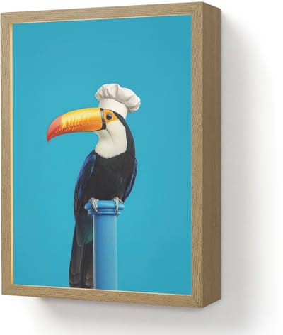 Wandlamp 30x40 cm - Oplaadbaar - Tucan - Sokkel - Vogel - Koksmuts - Wandlampen binnen woonkamer - Slaapkamer lamp - Decoratieve nachtlamp - Vloerlamp draadloos