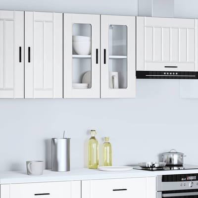 vidaXL - Keukenbovenkast - met - glazen - deur - Porto - wit